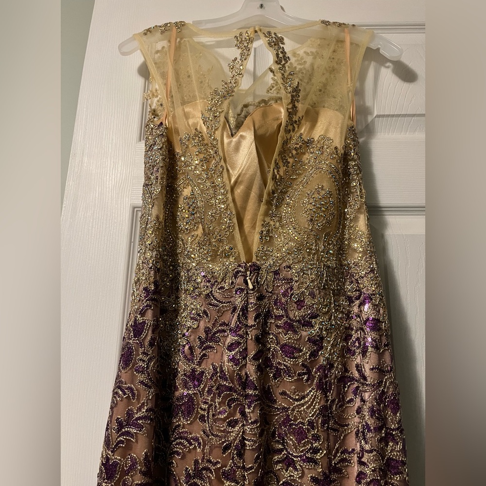 Dave & Johnny Purple and Gold Dress. MOTHER OF THE BRIDE/GROOM DRESS - Picture 2 of 8